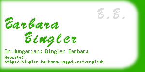 barbara bingler business card